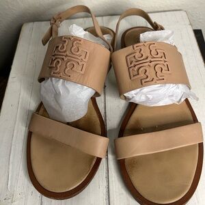 Tory Burch Beige Leather Sandals
